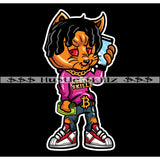 Gangster Cat Holding Cellphone Money Stoned Red Eyes Grind Grinding Hustle Skillz Dope Hustler Hustling Designs For Products SVG PNG JPG EPS Cut Cutting