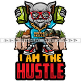 I'm The Hustler Money Bags Weed Cannabis Bags Gangster Cat Smoking Cigar Join Grind Grinding Hustle Skillz Dope Hustler Hustling Designs For Products SVG PNG JPG EPS Cut Cutting