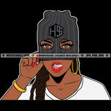 Gangster Woman Ski Mask Tongue Out Hustler Grind SVG PNG JPG Vector Cut Cutting Silhouette
