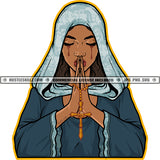 Woman Bleeding Tears Blood Hands Praying Pray Faith Fingernails Hope God Catholic Logo Hustle Skillz SVG PNG JPG Vector Cut Files Silhouette Cricut