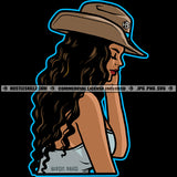 Melanin Woman Twerking Long Wave Hairstyle Baseball Cap Hat Grind Hustling Hustler Logo Hustle Skillz SVG PNG JPG Vector Cut Files Silhouette Cricut