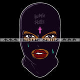 Gangster Woman Wearing Black Ski Mask Tears Drop Cross Hustle Skillz Dope Hustler Hustling Designs For Products SVG PNG JPG EPS Cut Cutting