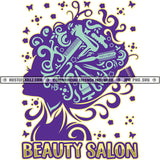 Beauty Salon Fashion Equipment Care Style Professional Haircut Logo Hustle Skillz SVG PNG JPG Vector Cut Files Silhouette Cricut