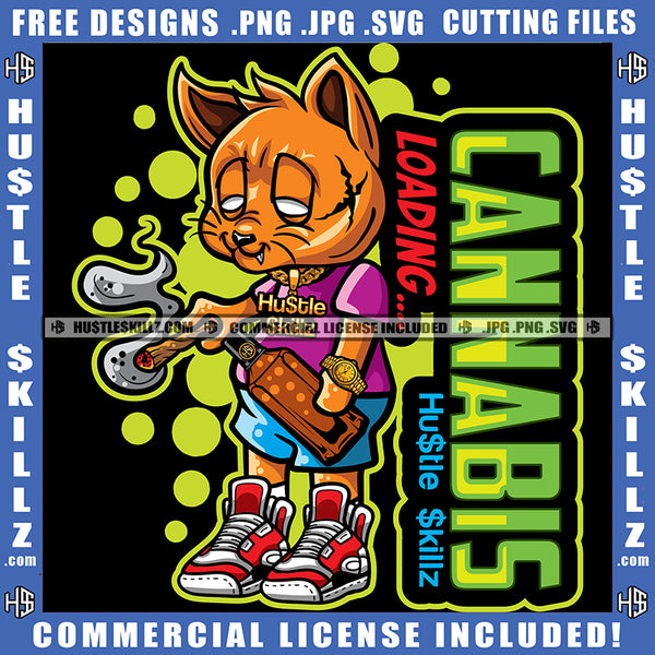 Cannabis Loading Blunt Smoking Marijuana Weed leaf Cigarettes Blunts Stick Cat Face Puff Smoke Cigar Grind Logo Hustle Skillz SVG PNG JPG Vector Cut Files Silhouette Cricut