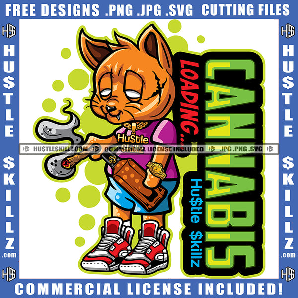 Cannabis Loading Blunt Smoking Marijuana Weed leaf Cigarettes Blunts Stick Cat Face Puff Smoke Cigar Grind Logo Hustle Skillz SVG PNG JPG Vector Cut Files Silhouette Cricut