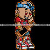 Man Cartoon Character Grind 24-7 Head Band Whiskey Bottle Red Eyes Money Phone Logo Hustle Skillz SVG PNG JPG Vector Cut Files Silhouette Cricut