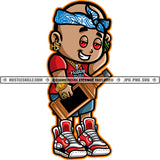 Man Cartoon Character Grind 24-7 Head Band Whiskey Bottle Red Eyes Money Phone Logo Hustle Skillz SVG PNG JPG Vector Cut Files Silhouette Cricut