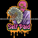 Self Paid Gangster Woman Pink Ski Mask Dope Queen Money Spread Cash Grind Dripping Hustler Hustle Skillz SVG PNG JPG Vector Cutting Cricut Silhouette