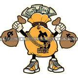 Money Bag Carrying Money Bags Cash Hustler Gangster Logo Hustle Skillz SVG PNG JPG Vector Cut  Files Silhouette Cricut