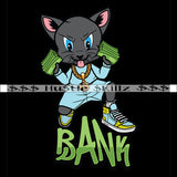 Bank Gangster Cat Money Stacks Cash Hustle Skillz Dope Hustler Hustling Designs For Products SVG PNG JPG EPS Cut Cutting