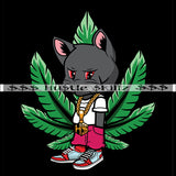 High Cat Weed Leaf Marijuana Cannabis Money Cash Hustle Skillz Dope Hustler Hustling Designs For Products SVG PNG JPG EPS Cut Cutting