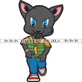 Cat Carrying Money Stacks Cash Hustle Skillz Dope Hustler Hustling Designs For Products SVG PNG JPG EPS Cut Cutting