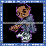 Cartoon Character Man Evil Eyes Grind Hustler Matching Outfit Logo Hustle Skillz SVG PNG JPG Vector Cut Files Silhouette Cricut