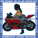 Female Motorcyclist Black Helmet Riding Wheels Speed Biker Motorbike Ride Vehicle Grind Logo Hustle Skillz SVG PNG JPG Vector Cut Files Silhouette Cricut