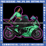 Biker Girl Sport Bike Female Motorcyclist Matching Outfit Helmet Riding Wheels Speed Biker Motorbike Ride Vehicle Grind Logo Hustle Skillz SVG PNG JPG Vector Cut Files Silhouette Cricut