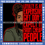 Afro Man Half Face Life Quote Good Looking Bearded Dreadlock Bun Hairstyle Logo Hustle Skillz SVG PNG JPG Vector Cut Files Silhouette Cricut