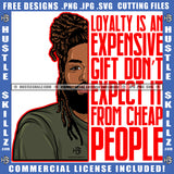 Afro Man Half Face Life Quote Good Looking Bearded Dreadlock Bun Hairstyle Logo Hustle Skillz SVG PNG JPG Vector Cut Files Silhouette Cricut