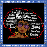 Afro Lola Forgiven Strong Special Unique Black Girl Magic Melanin Popping Hipster Girl Logo Hustle Skillz SVG PNG JPG Vector Cut Files Silhouette Cricut