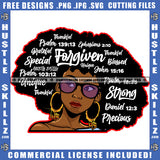 Afro Lola Forgiven Strong Special Unique Black Girl Magic Melanin Popping Hipster Girl Logo Hustle Skillz SVG PNG JPG Vector Cut Files Silhouette Cricut