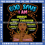 Afro Lola God Quotes God Is Great Silent Woman Dreadlocks Hair Style Logo Hustle Skillz SVG PNG JPG Vector Cut Files Silhouette Cricut