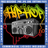 Hip Hop Graffiti Gray Boom Box Music Brick Wall Paint Spray Paint Artist Song SLogo Hustle Skillz SVG PNG JPG Vector Cut Files Silhouette Cricut