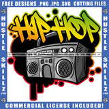 Hip Hop Graffiti Gray Boom Box Music Brick Wall Paint Spray Paint Artist Song SLogo Hustle Skillz SVG PNG JPG Vector Cut Files Silhouette Cricut