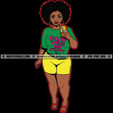 Curves On Point Graphic Black Woman T-Shirt Afro Cellphone Selfie Picture Shorts Grind Skillz Logo Hustle Skillz SVG PNG JPG Vector Cut Files Silhouette Cricut