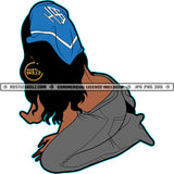 Sexy Curvy Melanin Long Hair Bandana Hair Logo Hustle Skillz SVG PNG JPG Vector Cutting Files Silhouette Cricut