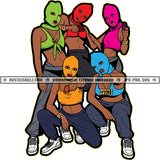 Gangster Girls Ski Mask Squat Friends Gangsta Ghetto Street Girls Logo Hustle Skillz SVG PNG JPG Vector Cutting Files Silhouette Cricut