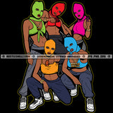 Gangster Girls Ski Mask Squat Friends Gangsta Ghetto Street Girls Logo Hustle Skillz SVG PNG JPG Vector Cutting Files Silhouette Cricut