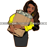 Hustler Melanin Lola Bag With Money Business Lady Logo Hustle Skillz SVG PNG JPG Vector Cutting Files Silhouette Cricut