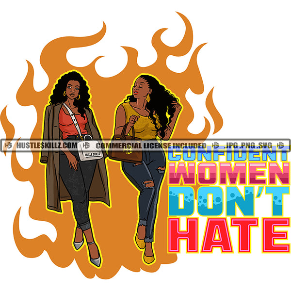 Confident Women Don't Hate Savage Quotes Logo Hustle Skillz SVG PNG JPG Vector Cut  Files Silhouette Cricut