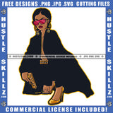 Girl Black Dress Gun Gangster Woman Sunglass Grind Hustle Ghetto Dope Skillz Hustling Hustler Logo Hustle Skillz SVG PNG JPG Vector Cut Files Silhouette Cricut