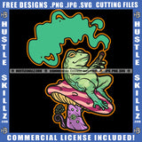 Cute Frog Toad Mushroom Weeds Stems Plant Forest Dripping Abstract Graphic Grind Logo Hustle Skillz SVG PNG JPG Vector Cut Files Silhouette Cricut