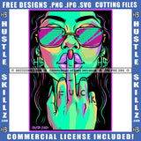 Afro Melanin Lola Middle Finger Sunglass Hustler Grind Ghetto Dope Girl Woman Logo Hustle Skillz SVG PNG JPG Vector Cut Files Silhouette Cricut