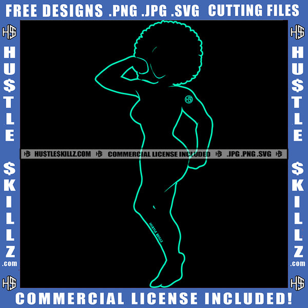 Afro Woman SVG African American Ethnicity Puffy Hair Queen Diva Classy Lady Beautiful People Beauty Princess Logo Hustle Skillz SVG PNG JPG Vector Cut Files Silhouette Cricut