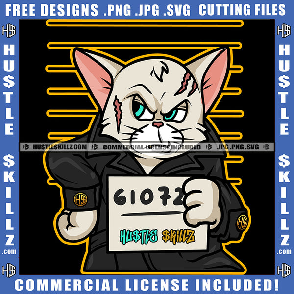 Cat Head Face Feline Sewn Patched Eyes Stitches Icon Graphic Grind Hustler Logo Hustle Skillz SVG PNG JPG Vector Cut Files Silhouette Cricut