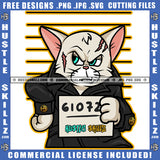 Cat Head Face Feline Sewn Patched Eyes Stitches Icon Graphic Grind Hustler Logo Hustle Skillz SVG PNG JPG Vector Cut Files Silhouette Cricut