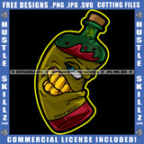 Bottle of Wine Eye Teeth Cubes Cigar Ashtray Smoke Drink Life Logo Hustle Skillz SVG PNG JPG Vector Cut Files Silhouette Cricut