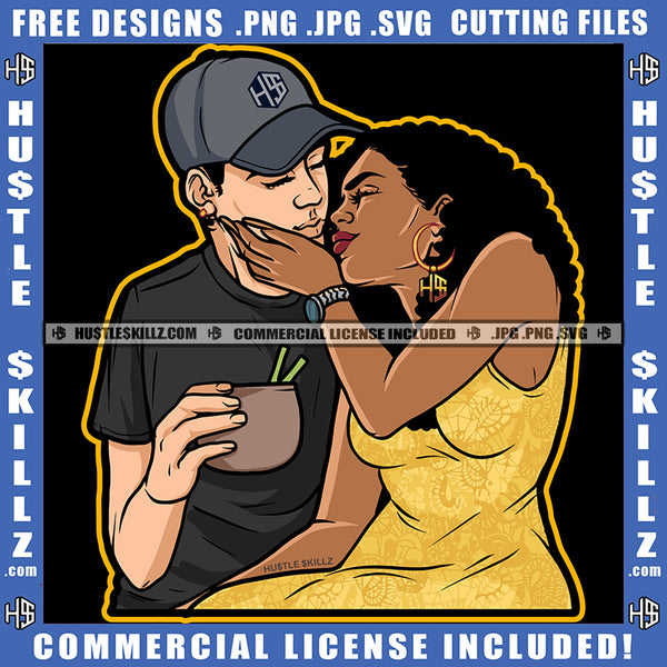 Afro Black Couple Relationship Goals Soulmates Lovely Team Blessed Life True Love Logo Hustle Skillz SVG PNG JPG Vector Cut Files Silhouette Cricut