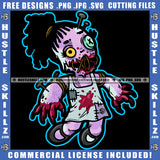 Zombie Character Scary Evil Dripping Psychedelic Art Graffiti Grind Hustler Logo Hustle Skillz SVG PNG JPG Vector Cut Files Silhouette Cricut