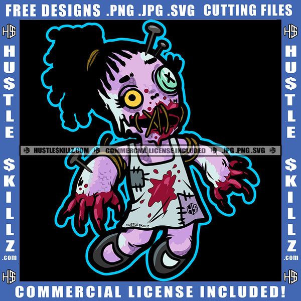 Zombie Character Scary Evil Dripping Psychedelic Art Graffiti Grind Hustler Logo Hustle Skillz SVG PNG JPG Vector Cut Files Silhouette Cricut