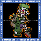 Zombie Character Scary Evil Gangster Dripping Psychedelic Art Graffiti Grind Hustler Logo Hustle Skillz SVG PNG JPG Vector Cut Files Silhouette Cricut