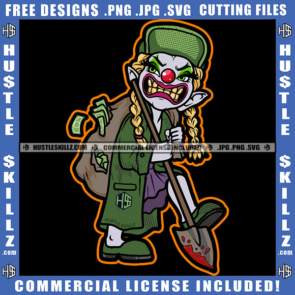 Zombie Character Scary Evil Gangster Dripping Psychedelic Art Graffiti Grind Hustler Logo Hustle Skillz SVG PNG JPG Vector Cut Files Silhouette Cricut