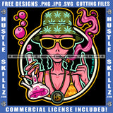 Melanin Woman Female Smoking Joint Weed Blunt Cigar Smoke Splash Breast Hustling Grind Cannabis Smoking Blunt Marijuana Weed leaf Logo Hustle Skillz SVG PNG JPG Vector Cut Files Silhouette Cricut