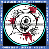 Eye Eyeball Open Hands Blood Dripping Creepy Abstract Grind Hustling Logo Hustle Skillz SVG PNG JPG Vector Cut Files Silhouette Cricut