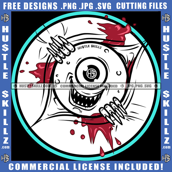 Eye Eyeball Open Hands Blood Dripping Creepy Abstract Grind Hustling Logo Hustle Skillz SVG PNG JPG Vector Cut Files Silhouette Cricut