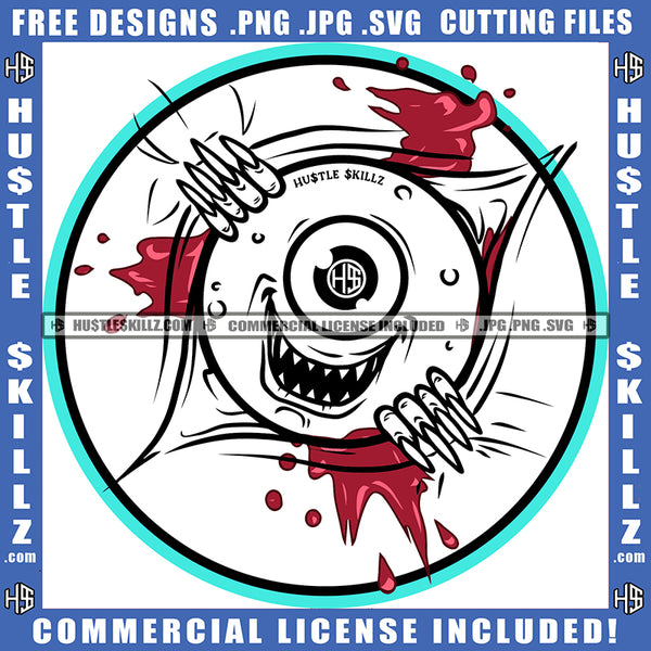 Eye Eyeball Open Hands Blood Dripping Creepy Abstract Grind Hustling Logo Hustle Skillz SVG PNG JPG Vector Cut Files Silhouette Cricut