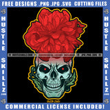 Skull Head Skeleton Gangster Savage Life Logo Hustle Skillz SVG PNG JPG Vector Cut Files Silhouette Cricut