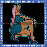 Sexy Melanin Woman Twerking Grind Hustle Grinding Dope Girl Skillz Hustling Hustler Logo Hustle Skillz SVG PNG JPG Vector Cut Files Silhouette Cricut